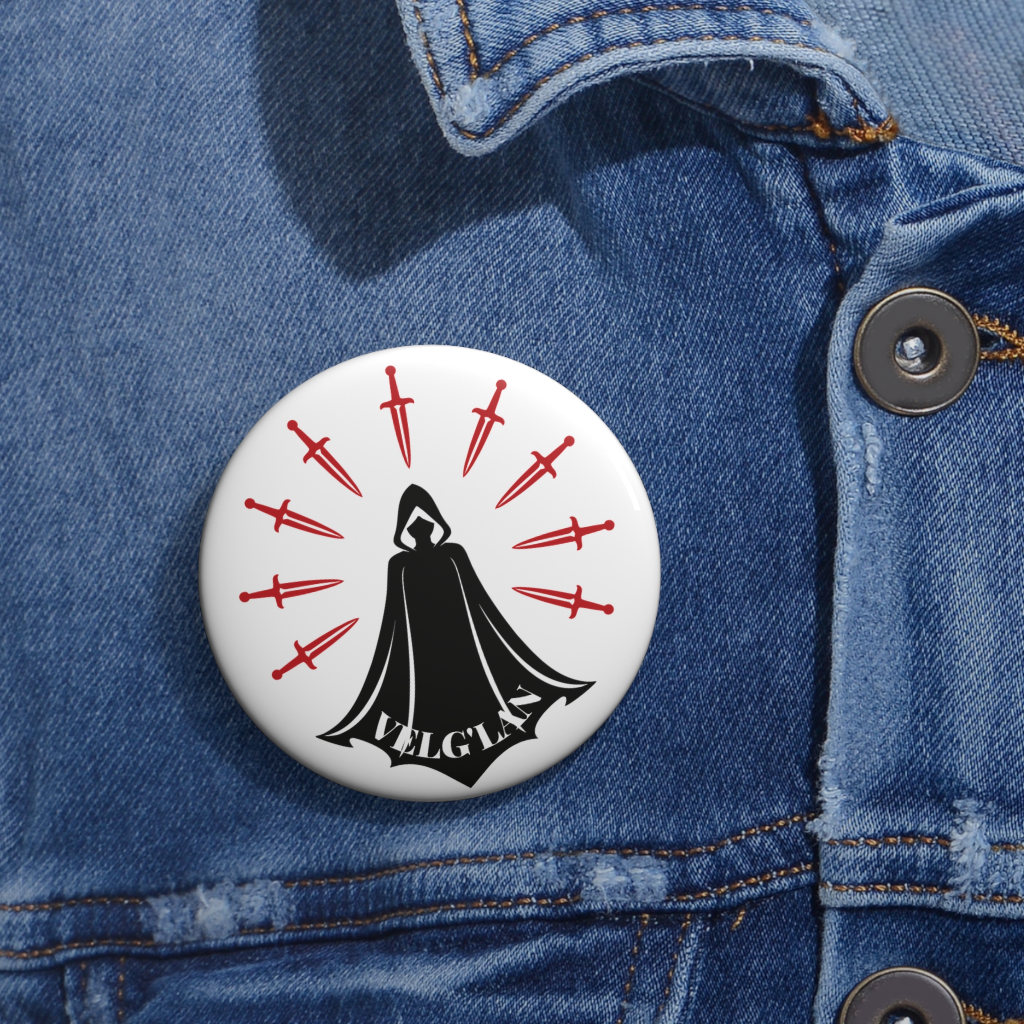 Velg'lan Fantasy Pin Button | Dark Fantasy Emblem Badge - Image 2