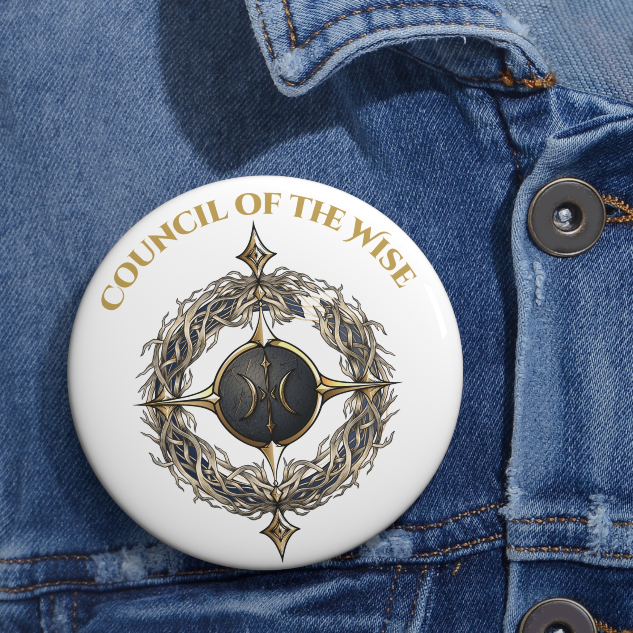 Council of the Wise Fantasy Pin Button | Dark Fantasy Emblem Badge - Image 6