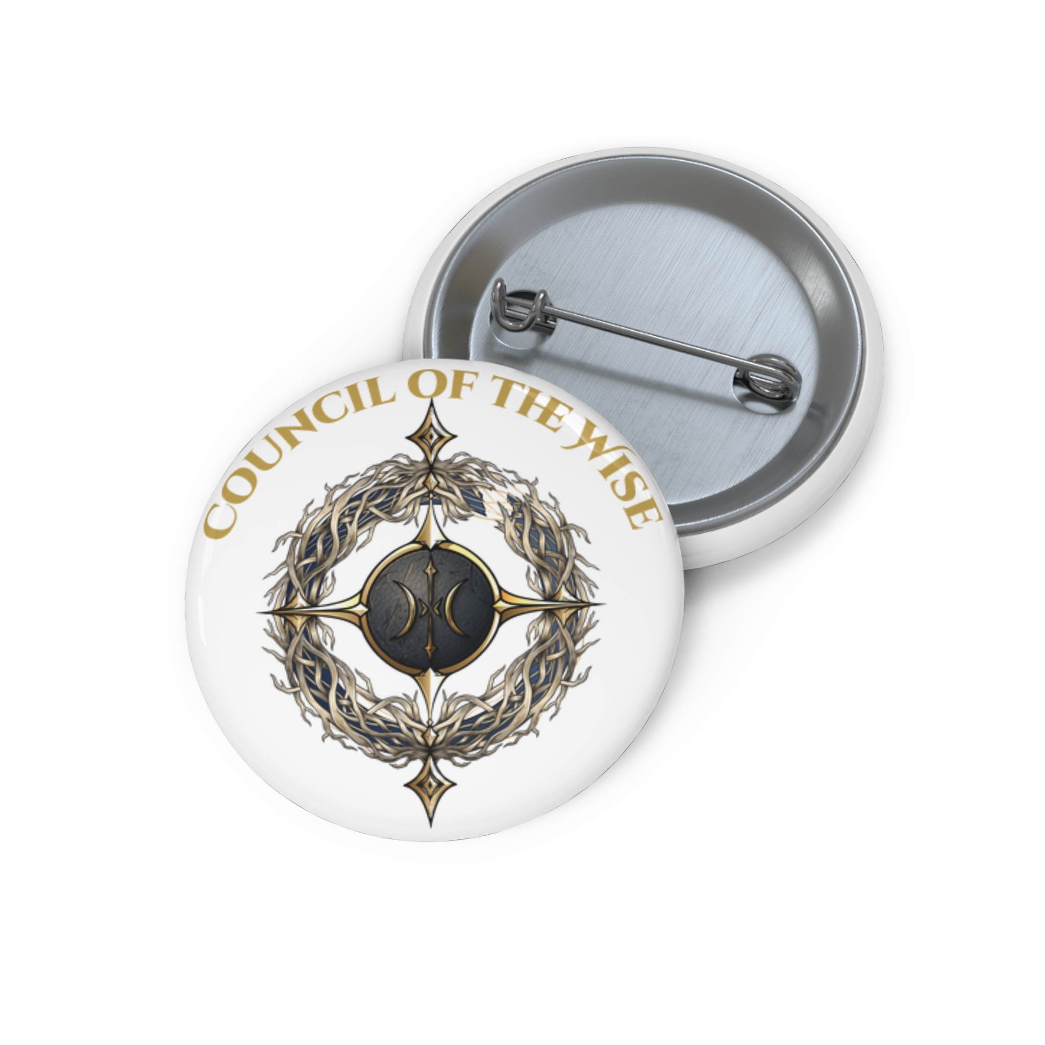 Council of the Wise Fantasy Pin Button | Dark Fantasy Emblem Badge