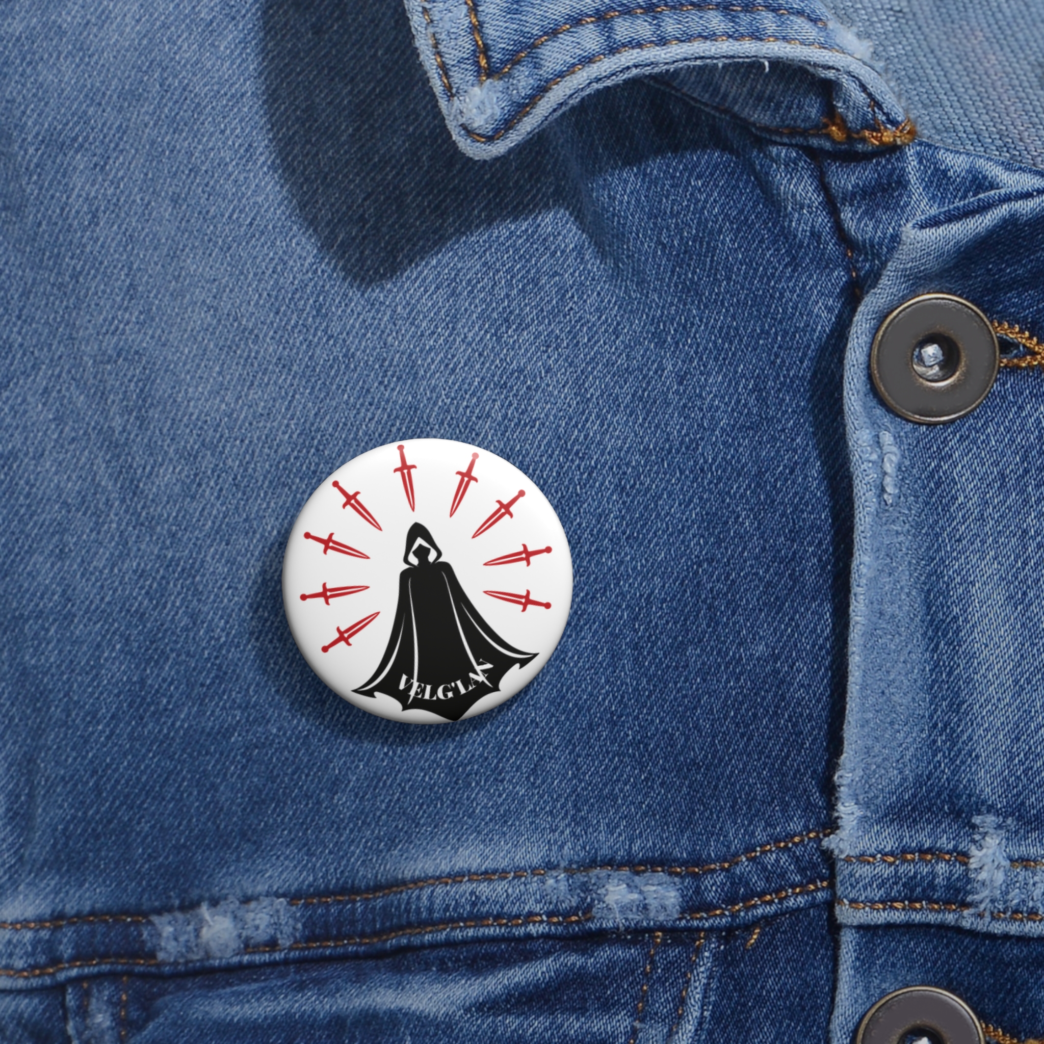 Velg'lan Fantasy Pin Button | Dark Fantasy Emblem Badge - Image 3