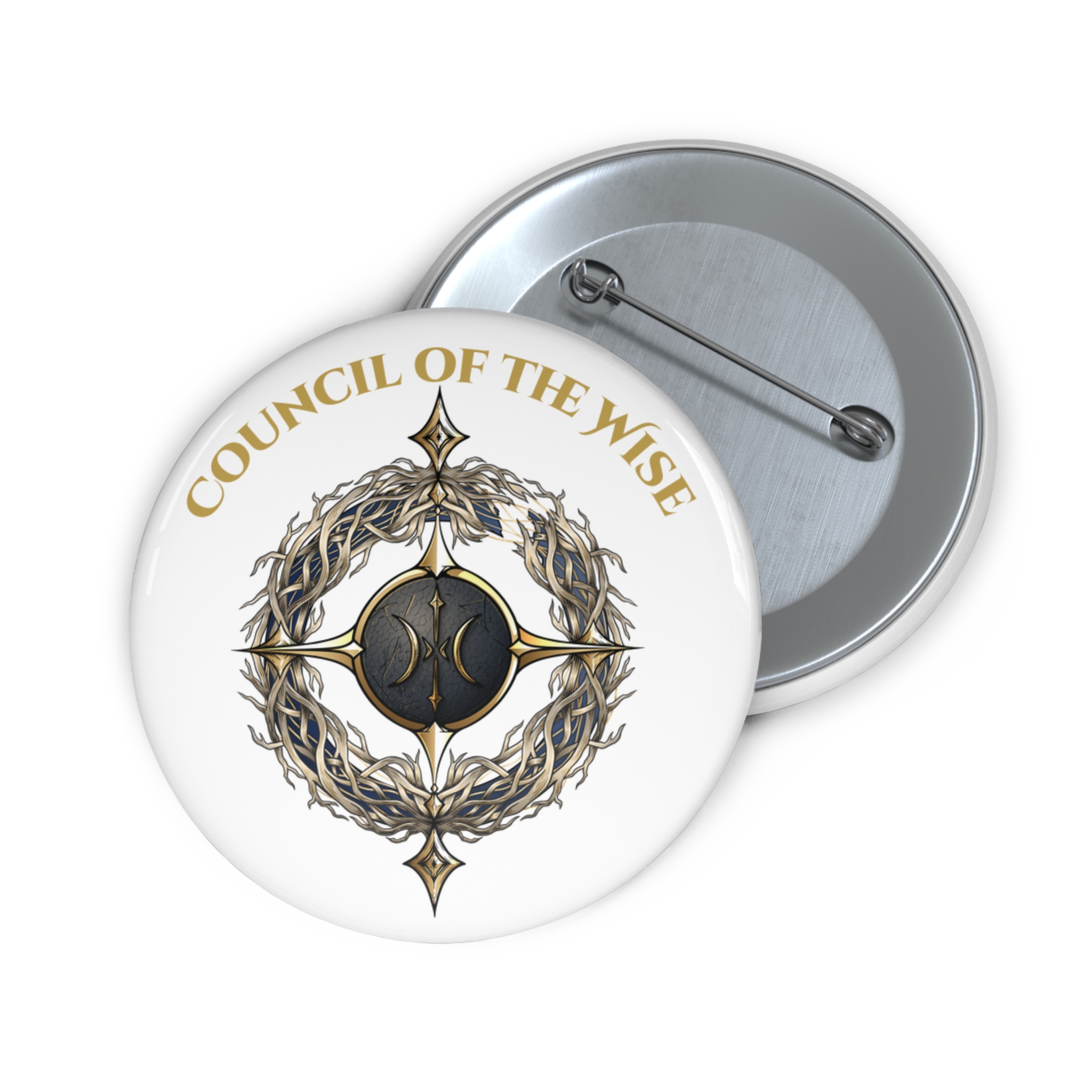 Council of the Wise Fantasy Pin Button | Dark Fantasy Emblem Badge - Image 3