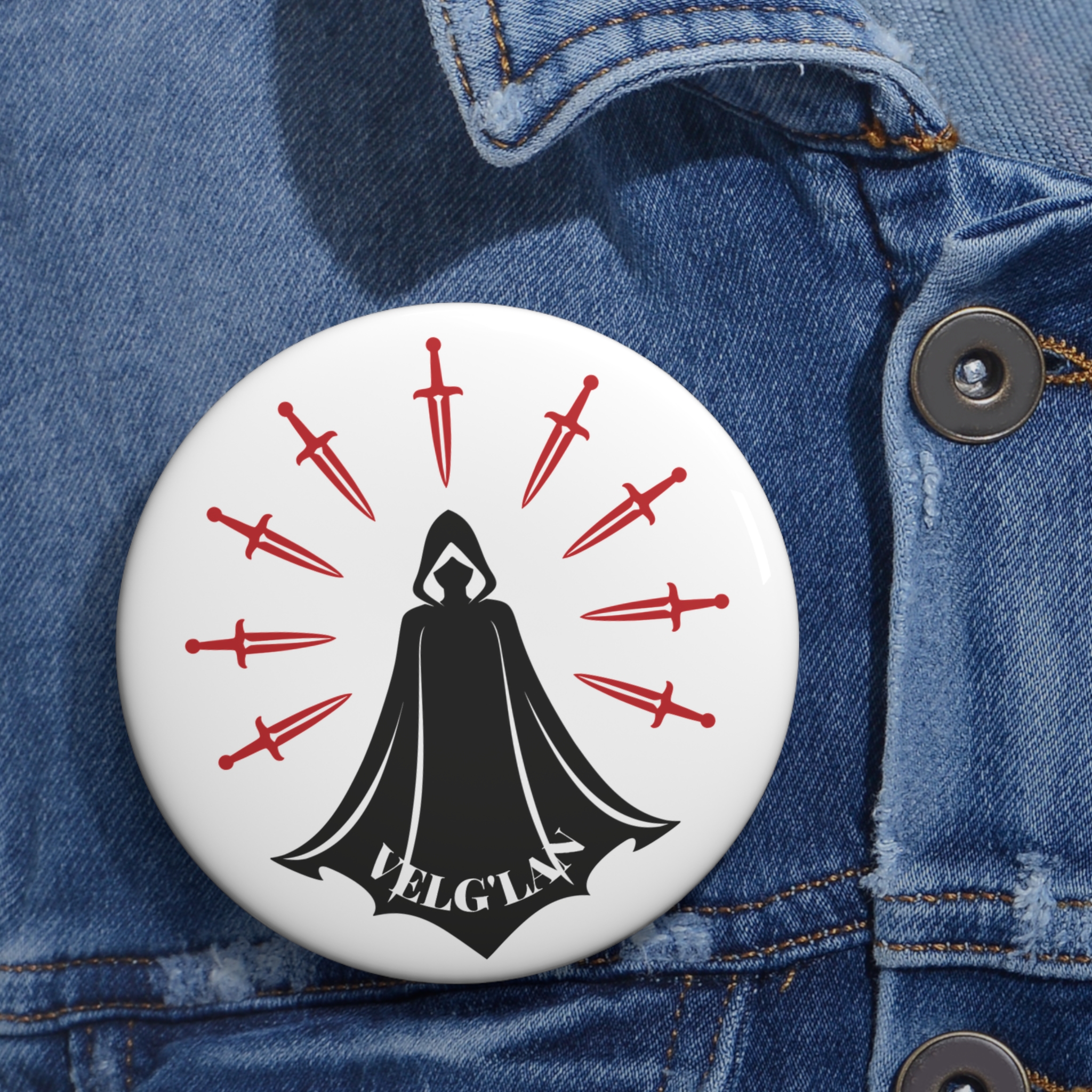 Velg'lan Fantasy Pin Button | Dark Fantasy Emblem Badge - Image 5