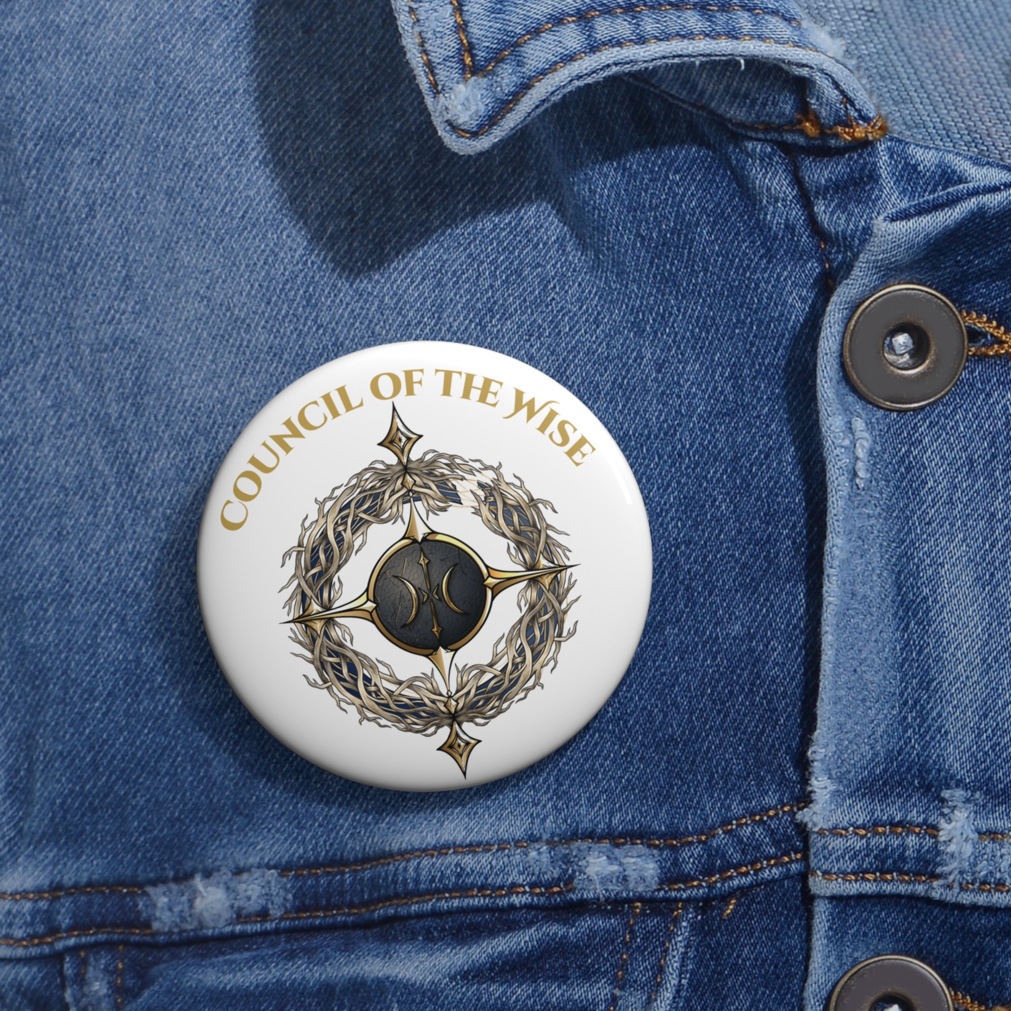 Council of the Wise Fantasy Pin Button | Dark Fantasy Emblem Badge - Image 4